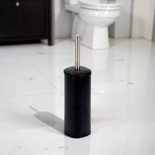 Showerdrape Capri Freestanding Toilet Brush and Holder in Black