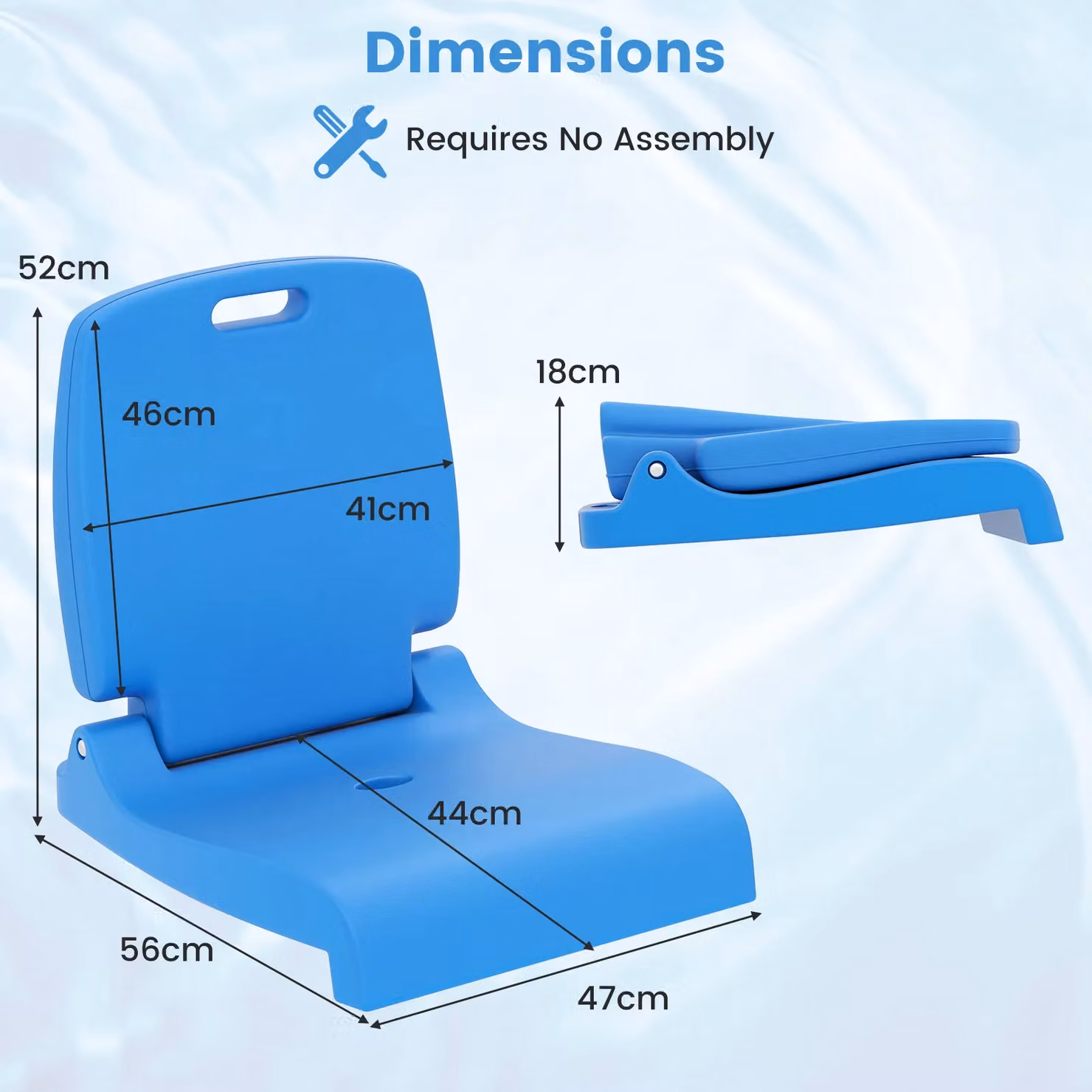 Costway Foldable Blue Plastic Outdoor Poolside Chair – 2