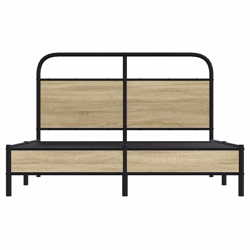 Berkfield Home Sonoma Oak Bed Frame in Brown, W/D/H: 140 x 200 cm – 3