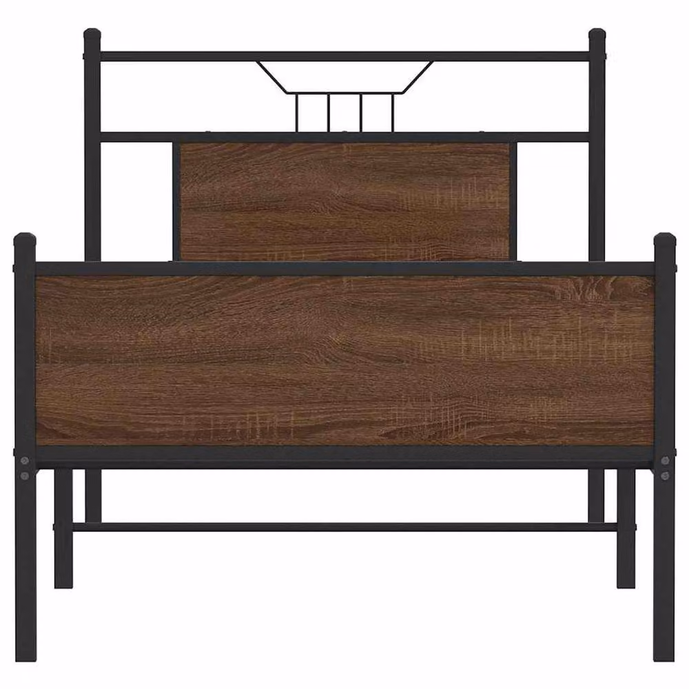 Berkfield Home Bed Frame in Brown Oak, W/D/H: 80 x 200 cm – 3