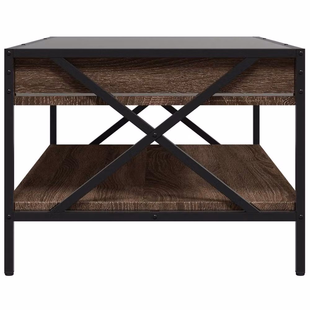 Berkfield Home Infinity LED Decorative Coffee Table in Brown Oak, W: 90 cm, D: 50 cm, H: 38 cm – 4