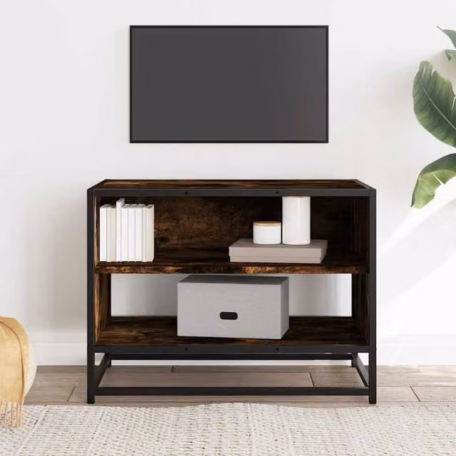 Berkfield Home Smoked Oak TV Cabinet in Brown, W/D/H: 61 x 40 x 46 cm