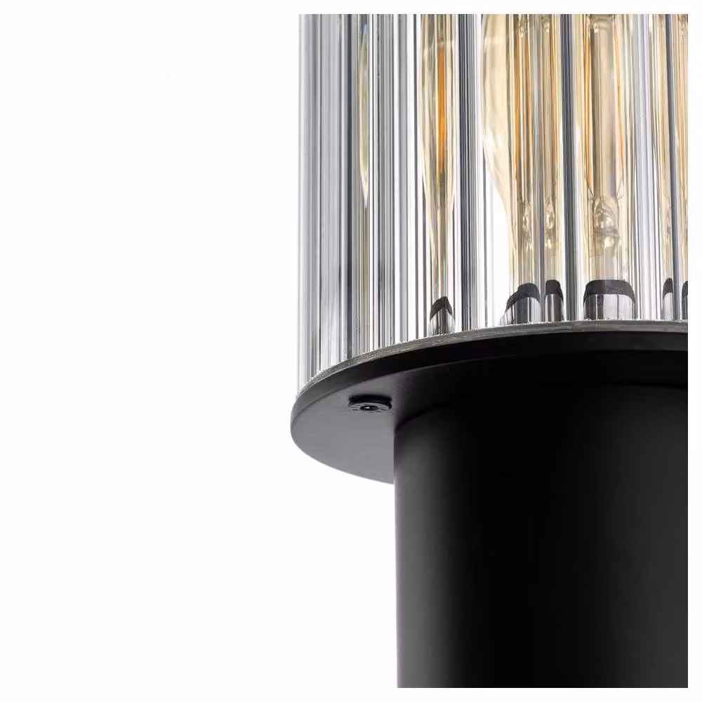 Netlighting Norfolk Outdoor Bollard, Black with Clear Glass, Height: 124 cm, E27, IP44 – 4