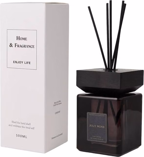 Living and Home Hotel Scented Reed Diffuser Set, Black, 500ml, Fresh Fruity and Woody Fragrance – 1