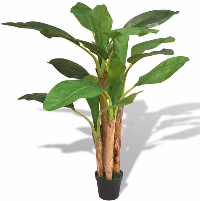 Berkfield Home Artificial Banana Tree Plant with Pot, Green, Height: 175 cm