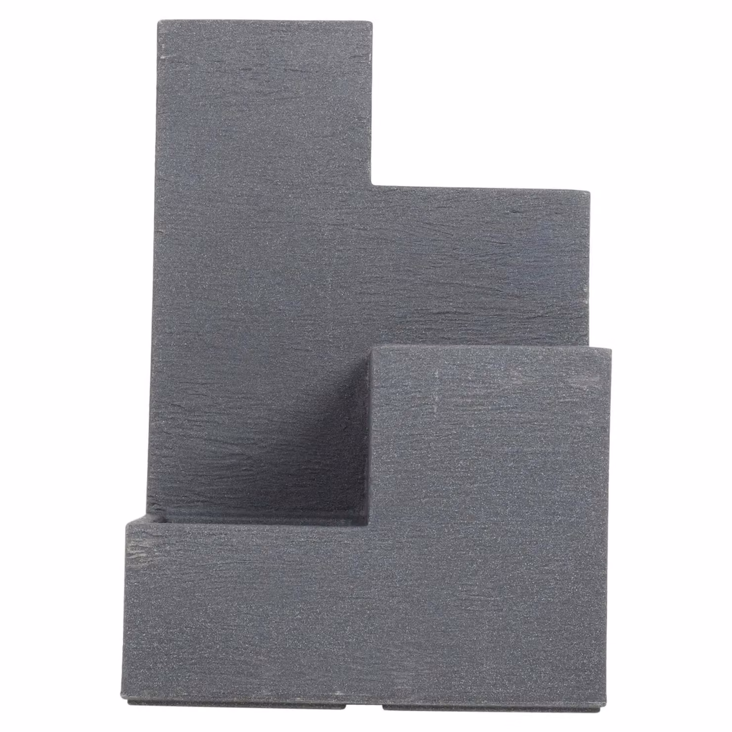 EONLION 4 Tier Stepped Outdoor Planter Cubed Ribbed Plastic Pot in Dark Grey – 2
