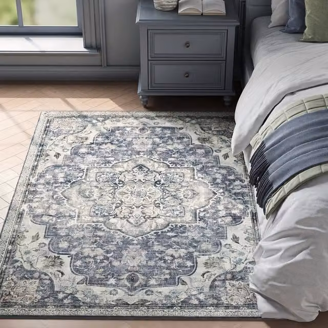SONGMICS HOME Vintage Oriental Area Rug, Dove Grey, W: 120 cm x D: 170 cm