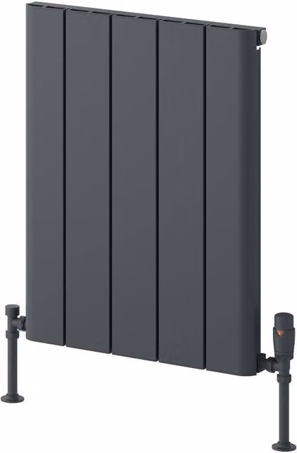 Bathroom Kingdom Resia Anthracite Designer Flat Panel Horizontal Radiator, Grey, W: 60.0 cm, H: 47.0 cm