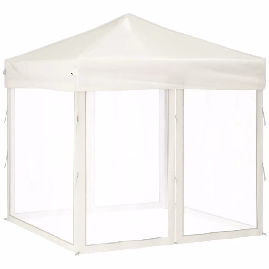 Berkfield Home Folding Party Tent with Sidewalls, Beige, W: 2 m x D: 2 m x H: 2 m – 2