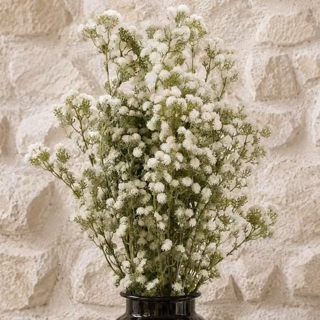 Leaf Premium Artificial White Gypsophila Floral Stems, Pack of 6, Height: 85 cm