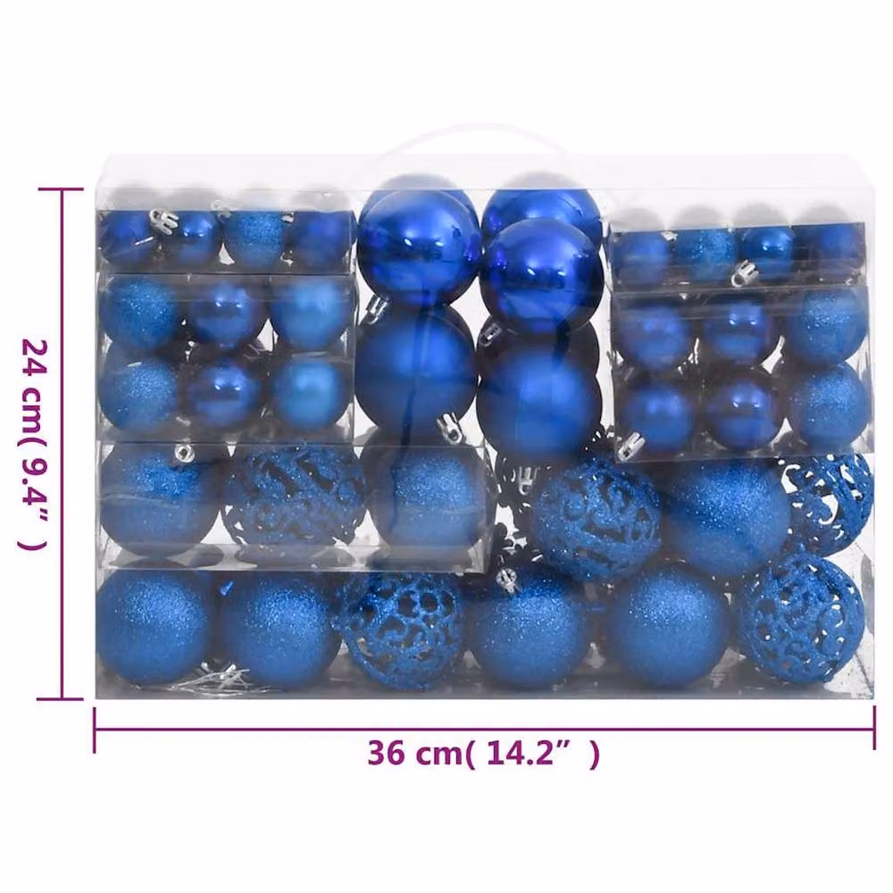 Berkfield Home 111 Piece Blue Christmas Bauble Set – 4