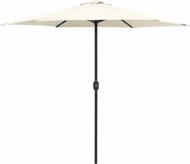Berkfield Home Outdoor Parasol with Aluminium Pole, Sand White, W: 270 cm, D: 246 cm