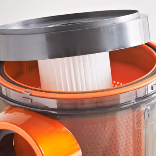 Quest Compact Cyclonic Bagless Vacuum Cleaner in Orange with 1.5L Dust Container and HEPA Filtration – 6