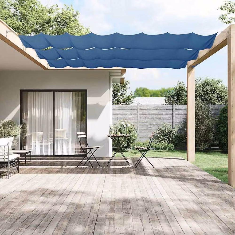 Berkfield Home Vertical Awning in Blue, W: 140 cm, D: 800 cm, made from Oxford Polyester Fabric – 2