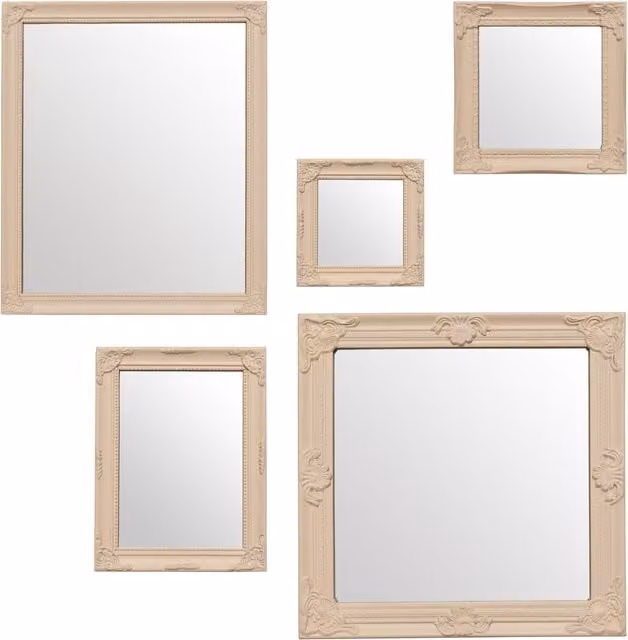 Interiors by Premier Classic Round Hanging Wall Mirror in White and Grey