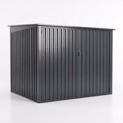 Nicoman Anthracite Grey Metal Steel Pent Bike Storage Shed with Double Doors, H 201.0 x W 160.0 x D 196.0 cm – 4