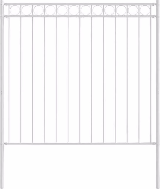 Berkfield Home Garden Steel Fence, White, W: 1.7 m, H: 1.5 m – 1