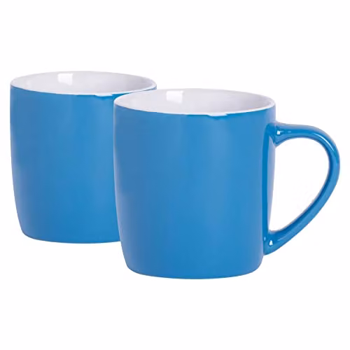 Argon Tableware Blue Stoneware Coffee Mugs, 350ml, Pack of 2