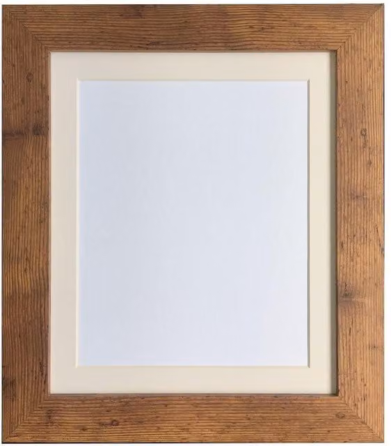 Frames & Mirrors 4U Metro Vintage Wood Frame with Ivory Mount, Walnut, A4 Image Size 10 x 6 in – 1