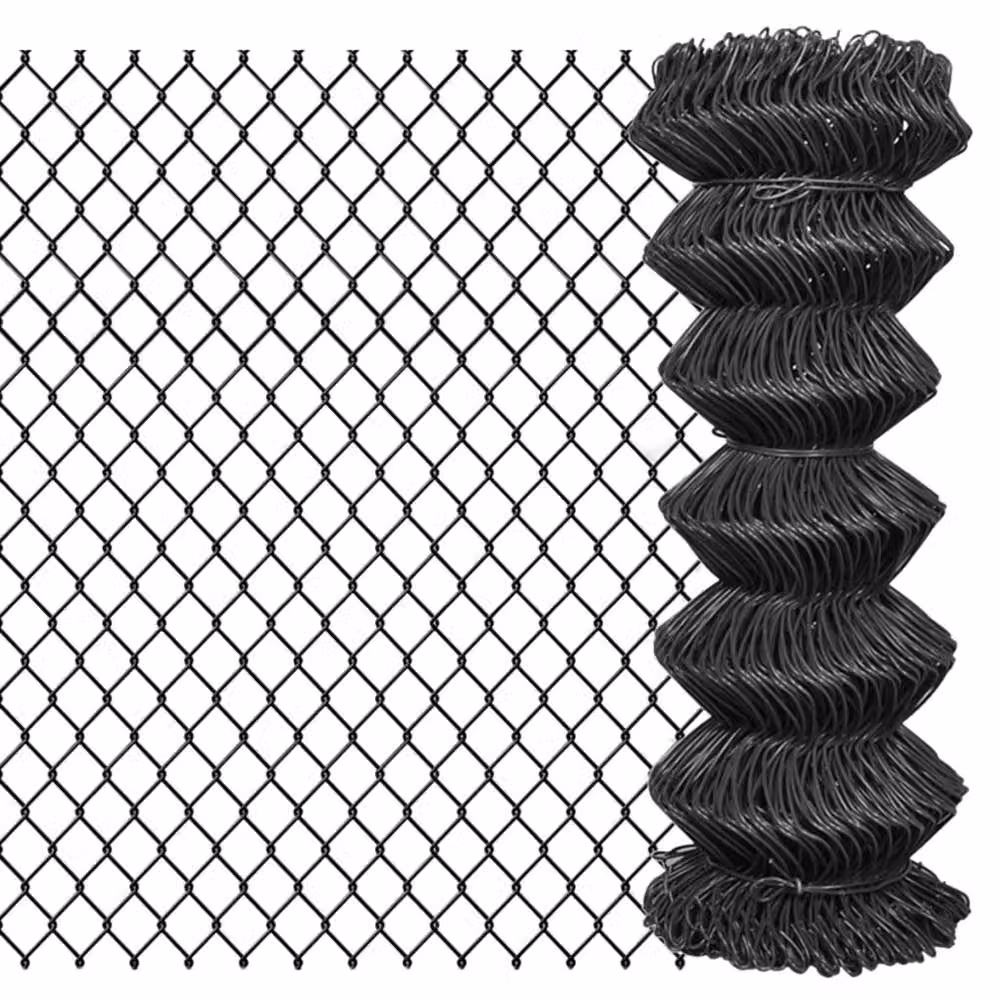 Berkfield Home Grey PVC Coated Steel Chain Link Fence 15 x 1 m – 2