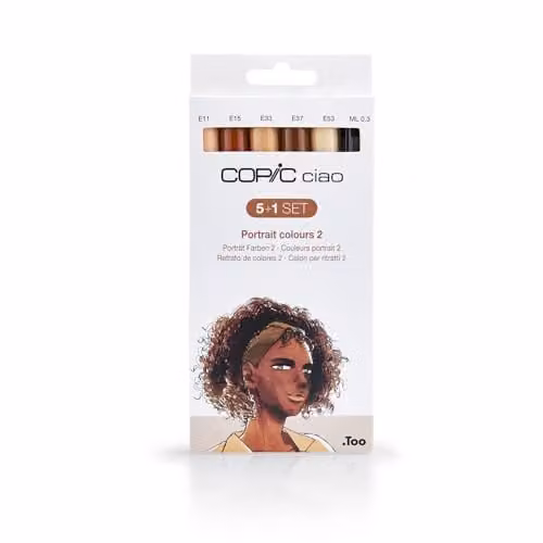 Copic Ciao Brush Coloured Marker Pen Set of 6 in Beige, Sand and Multicolour