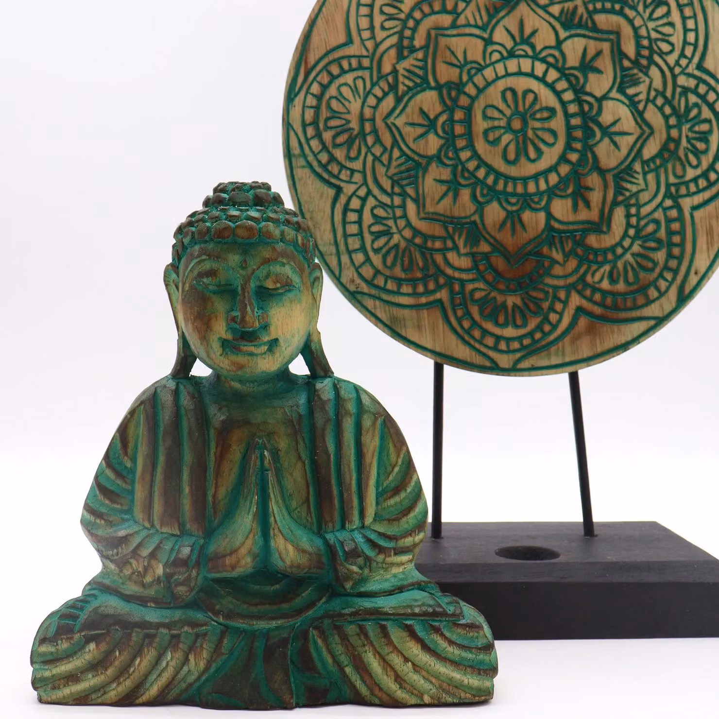 KDMD Buddha Feng Shui Set with Buddha Knot in Green and Grey – 2