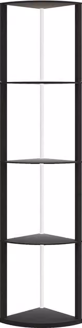 HOMCOM RGB LED Floor Lamp with 4-Tier Shelves and Remote Control, Black, H 163 x W 42 x D 29.5 cm – 1