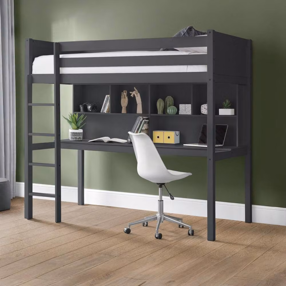 Cheshire Rapids Highsleeper Single Bed in Anthracite and Black, W/D/H: 90 x 200 cm – 2
