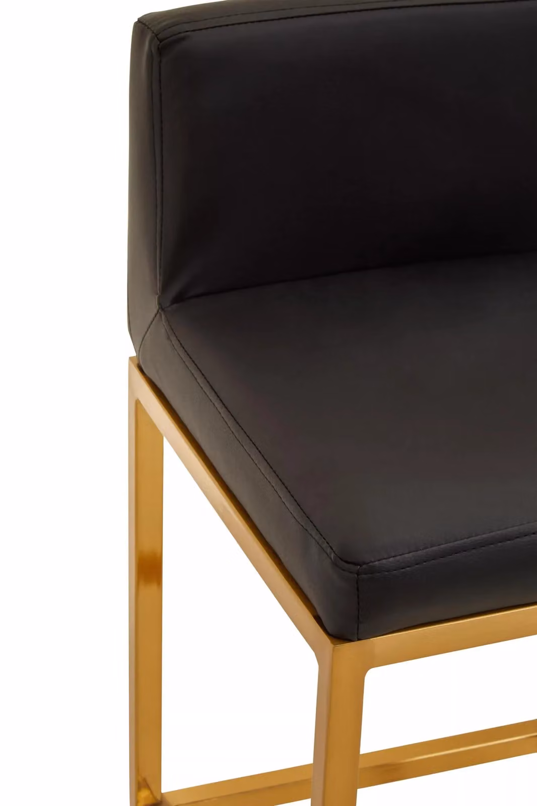 Interiors by Premier Baina Modern Bar Chair in Black and Gold with Faux Leather and Metal Finish – 3