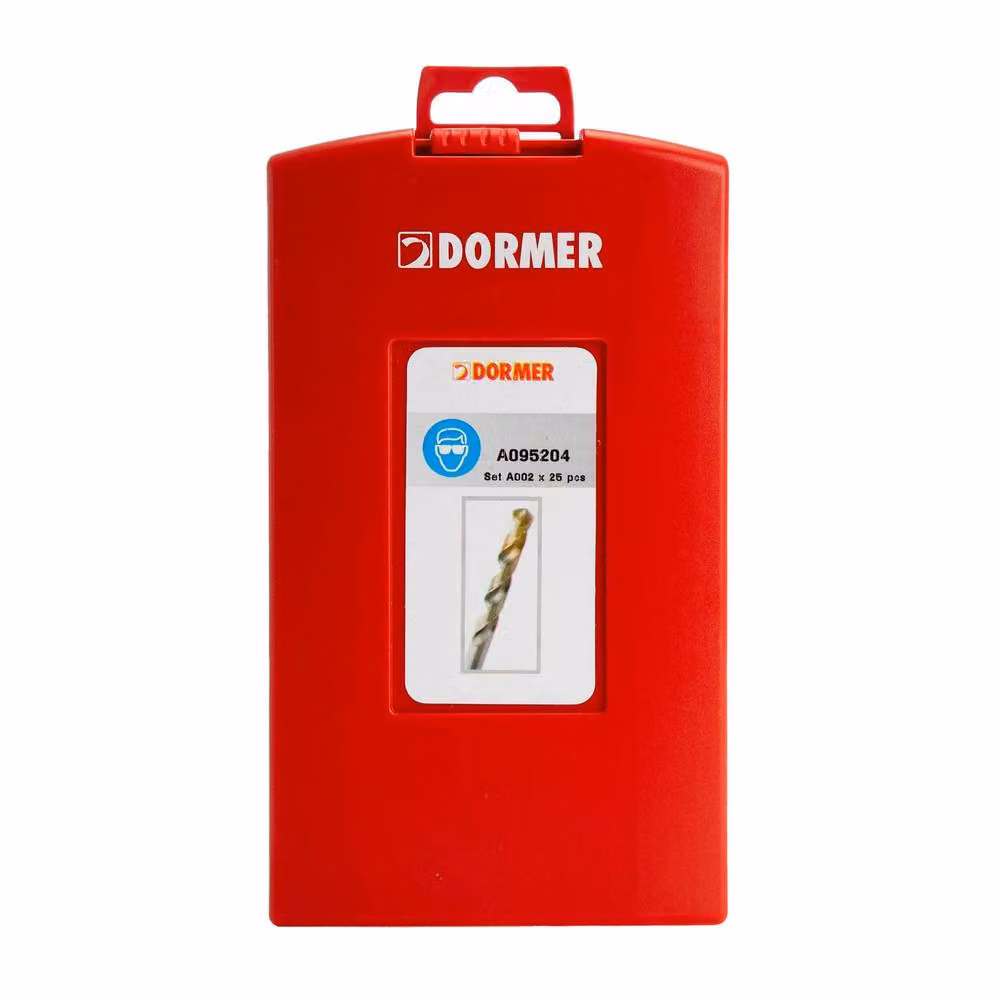 Dormer HSS Titanium Coated Jobber Twist Drill Bit Pack of 25 in Metallic Silver – 2