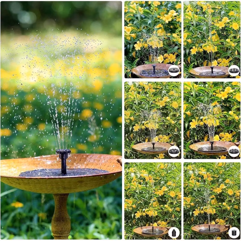 NESTLUNE 2.5W Floating Solar Pond Fountain Pump in Black – 3
