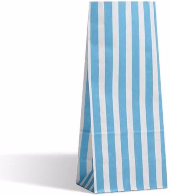 KDMD Light Blue Candy Stripe Pic N Mix Paper Bags, 75 Pack