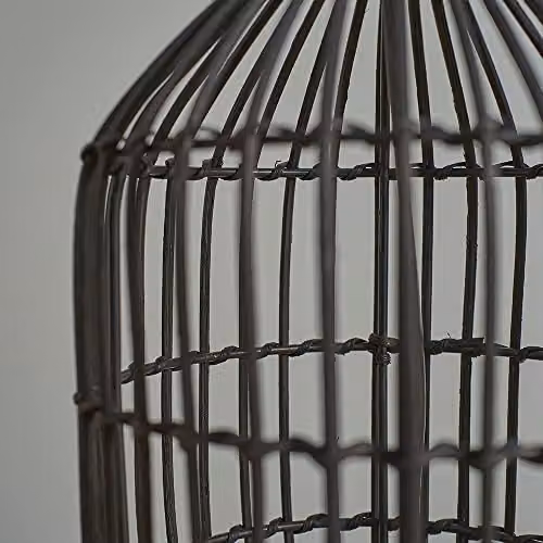 ValueLights Hollins Modern Cylinder Table Lamp Base in Matt Black Rattan and Ceramic, H: 34.0 cm, W: 16.0 cm, D: 16.0 cm – 3