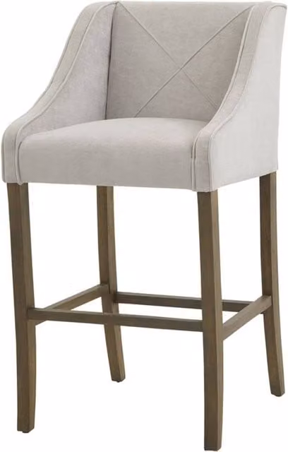 Lemon Pavilion Epsom Barstool in Grey Rubberwood, W: 57 cm, D: 58 cm, H: 104 cm