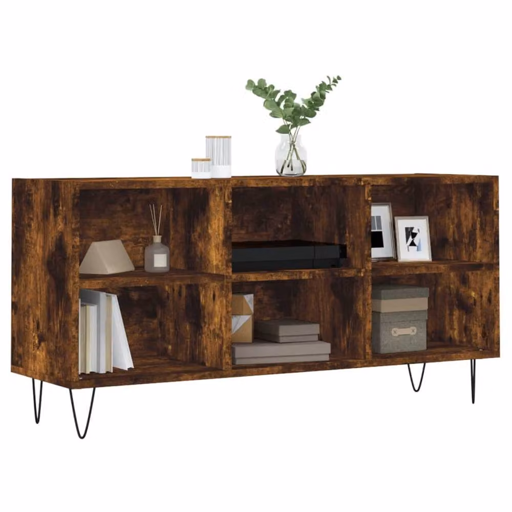 Berkfield Home Smoked Oak TV Cabinet in Brown, W/D/H: 103.5 x 30 x 50 cm – 3