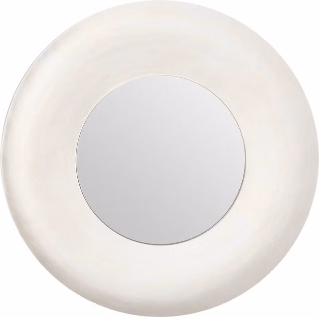 Orsina Modern Round Glass Wall Mirror in White