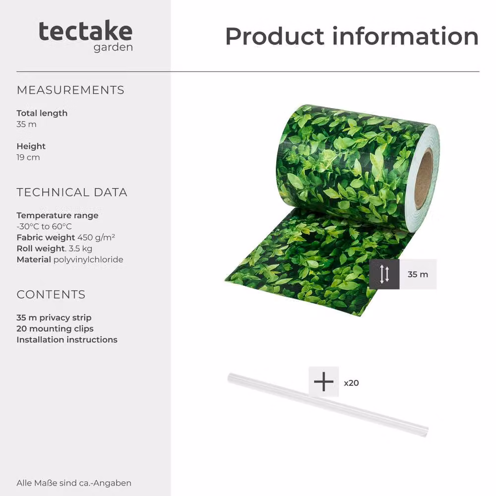 tectake 1 Privacy Film Strip in Greenery PVC – 5