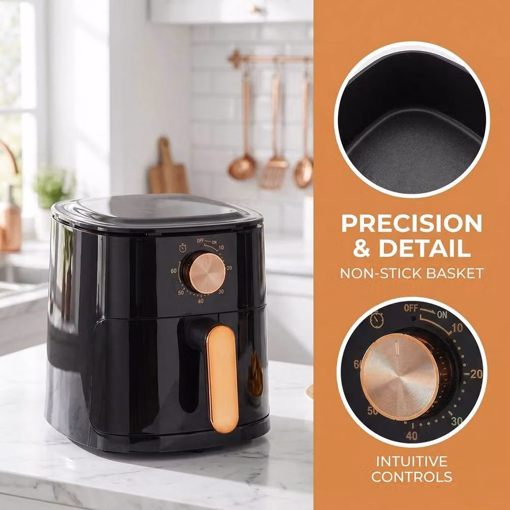 PAWNORA 5.5L Family Size Rapid Oil Free Air Fryer in Black – 3