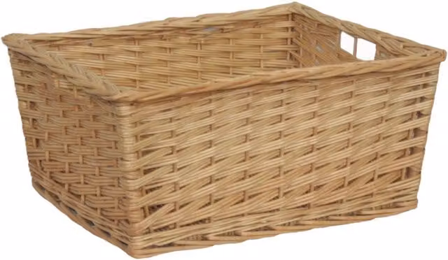 Red Hamper Wicker Kitchen Storage Basket in Brown, 48 cm