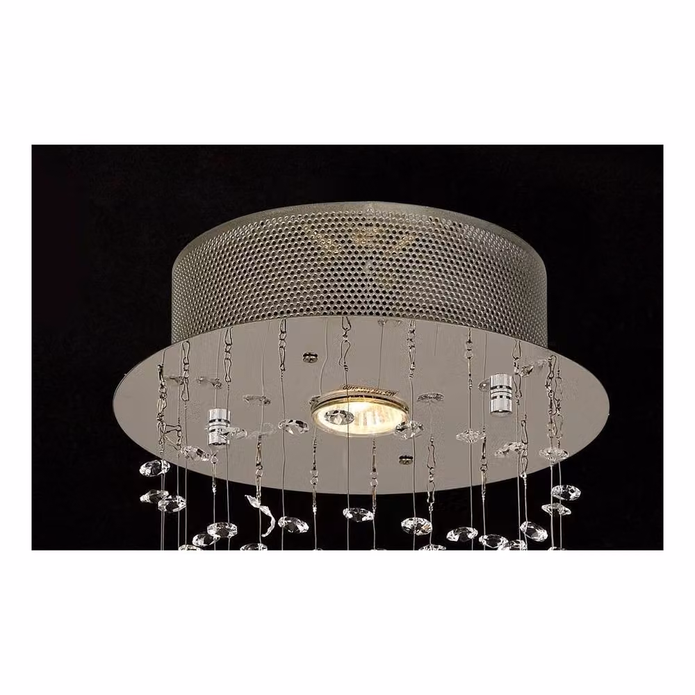 Netlighting Colorado Single Spiral Ceiling Cluster Pendant in Polished Chrome and Grey Crystal – 3