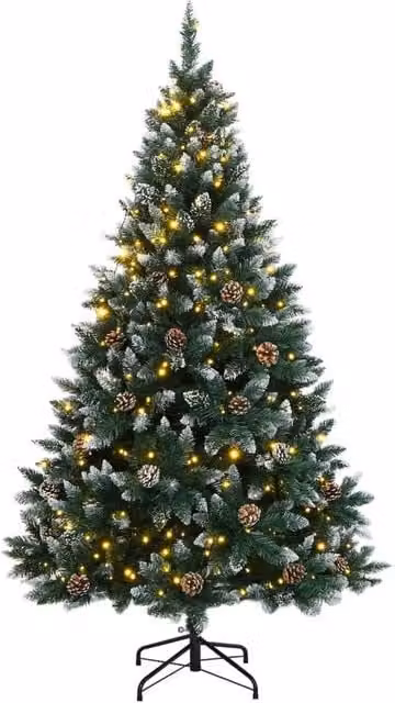 Berkfield Home Realistic Artificial Green Christmas Tree with 150 White LEDs, Height: 150 cm – 1