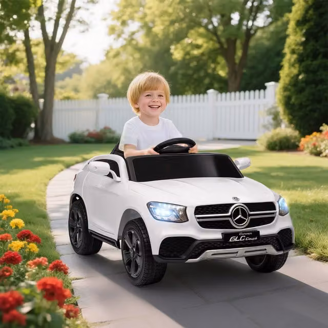 AIYAPLAY Mercedes-Benz GLC Licensed Kids Electric Ride-On Car with Remote Control, White