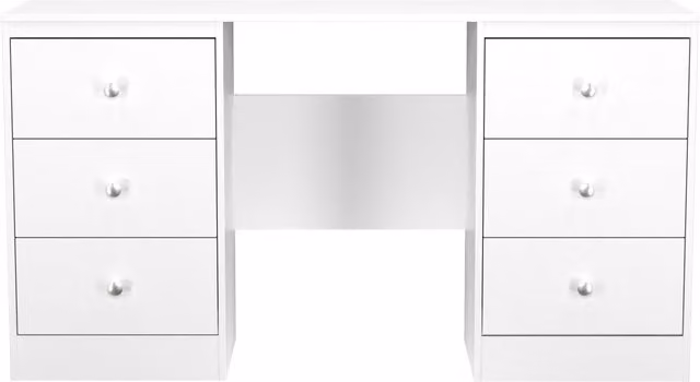 2 U Stowe Ready Assembled 6 Drawer Kneehole Desk in White
