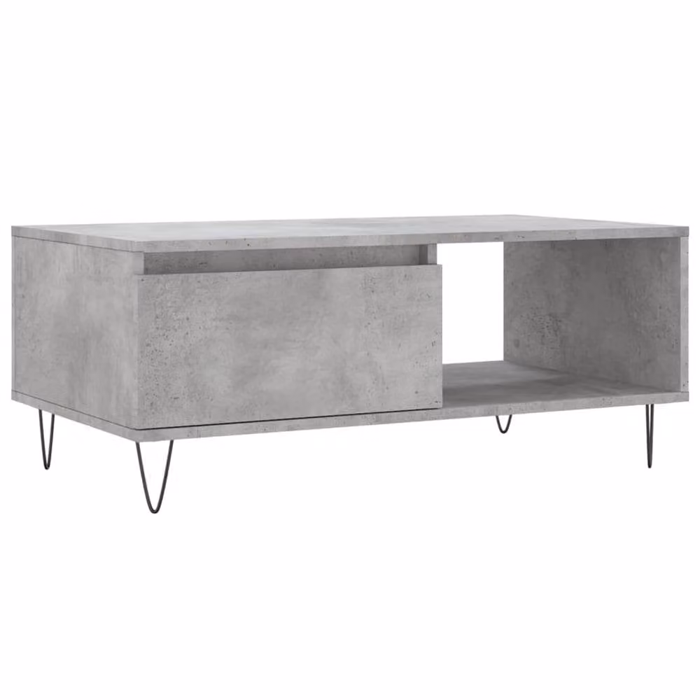 Berkfield Home Modern Rectangular Coffee Table in Concrete Grey, W/D/H: 90 x 50 x 36.5 cm – 2