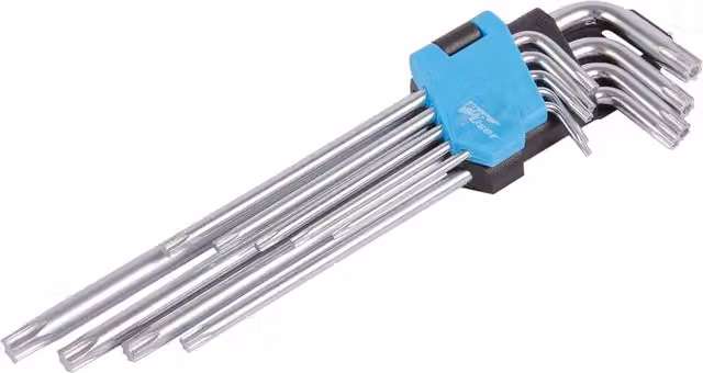 Pro User 9pc Stainless Steel Metric Long Torx Key Set in Silver