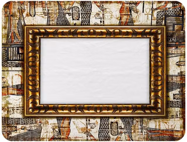 Benjamin Tate Design Rustic Egyptian Frame Fleece Blanket in Brown and Beige, W/D/H: 120 x 150 cm – 2