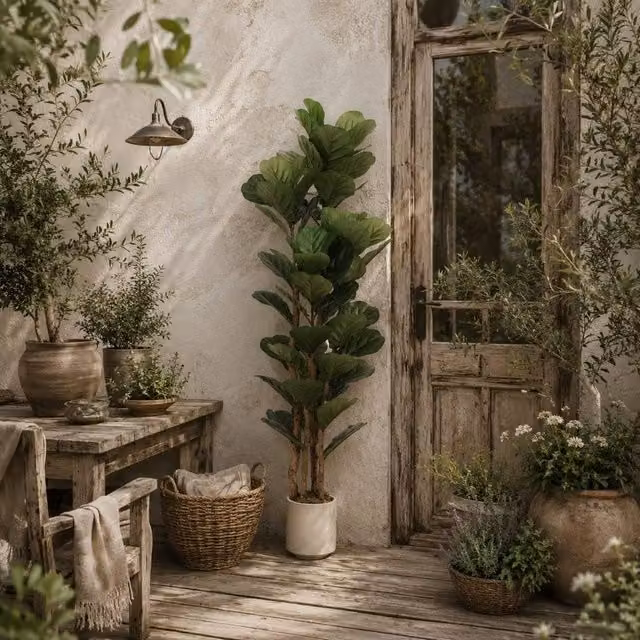 Wyld Haus Toelna 150cm Artificial Fiddle Leaf Fig Tree in Green