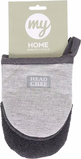 My Home Head Chef Micro Mitts, Grey, Pack of 2