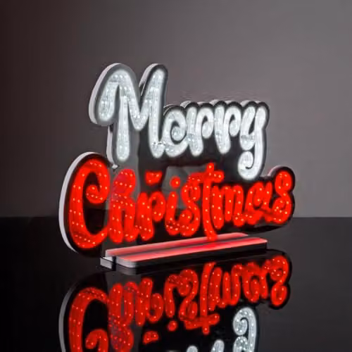 The Christmas Workshop Merry Christmas Double-Sided Multi-Coloured Infinity Light, Width: 40 cm – 7