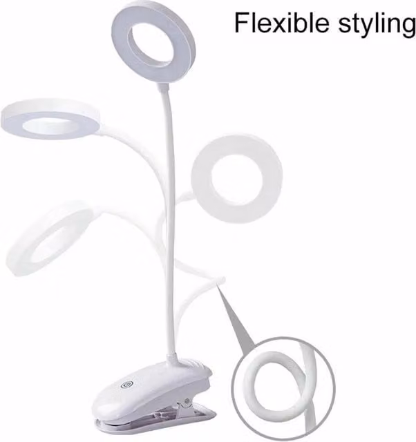 NESTLUNE 18 LED USB Clip On Flexible Desk Light in White